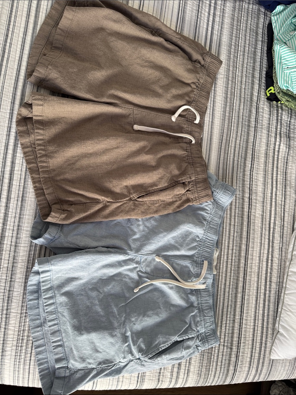 Hollister Brown & Light Blue Men’s Cotton Drawstring Shorts